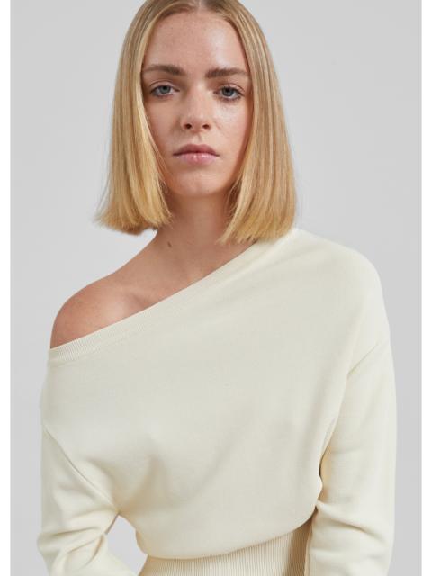 The Frankie Shop Lessay Asymmetric Knit Pullover - Cream