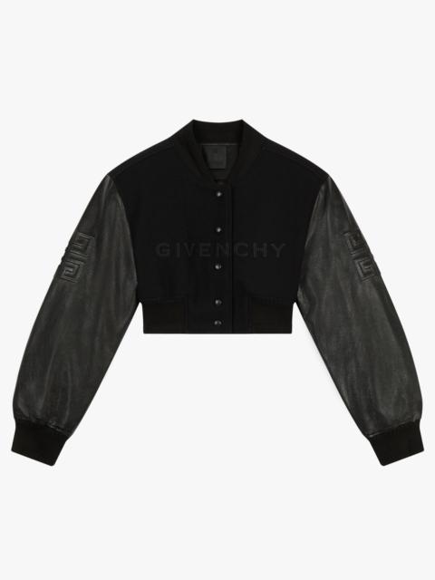 GIVENCHY 4G SHORT BOMBER IN WOOL AND LEATHER