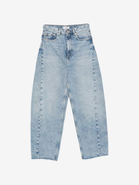 Sandro leather-patch jeans