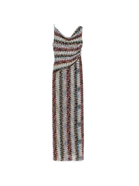 zigzag-woven maxi dress