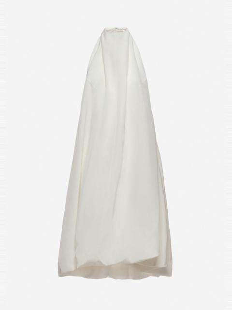 MAGDA BUTRYM Open-back halterneck balloon dress in white