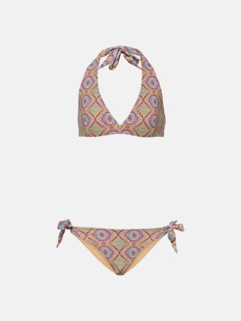 Etro Printed halterneck bikini
