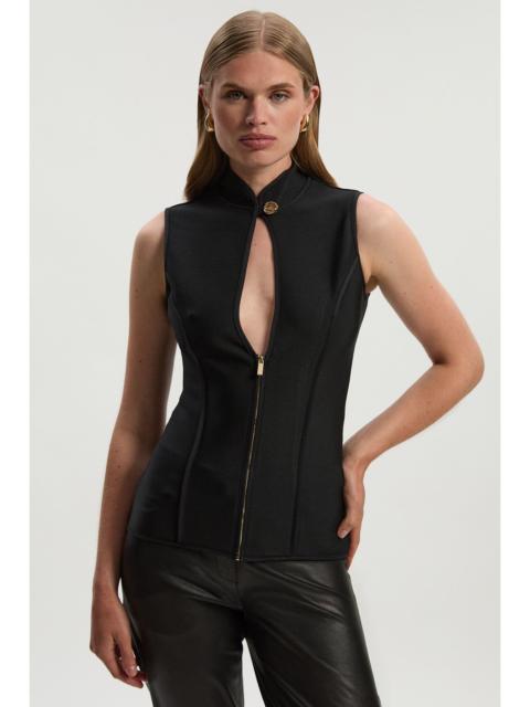 KAREN MILLEN Figure Form Bandage Sleeveless Knit Top