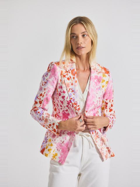DEREK LAM 10 CROSBY IRINA FLORAL PRINTED STRETCH LINEN BLAZER