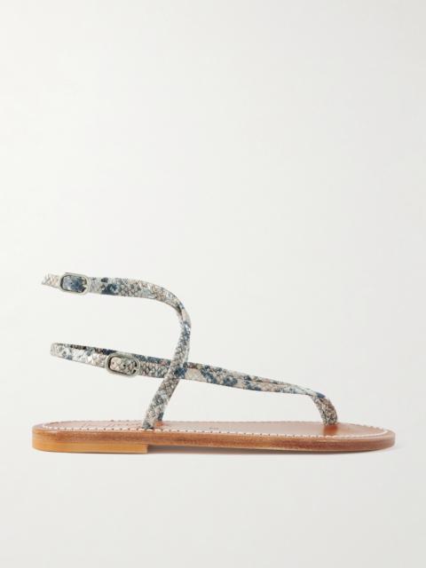 K.JACQUES Abako Snake-effect Leather Sandals