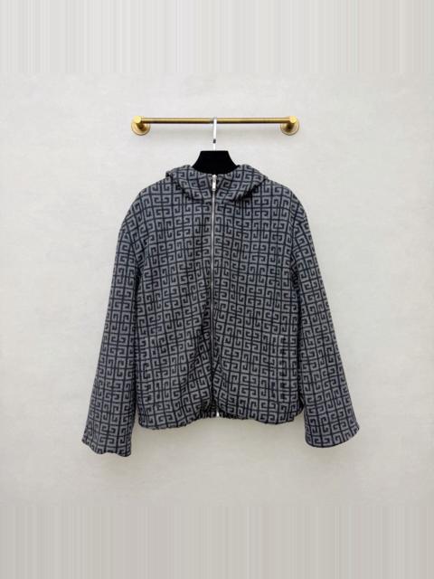 Givenchy Givenchy Logo All-Over Print Reversible Wool Zip-Up Jacket