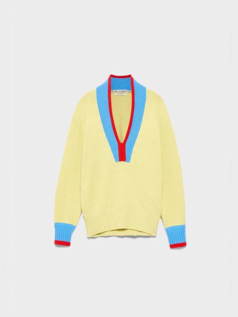 JW Anderson MENS CONTRAST TRIM JUMPER IN MAIZE