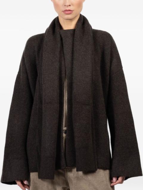 LE KASHA attached-scarf cashmere cardigan