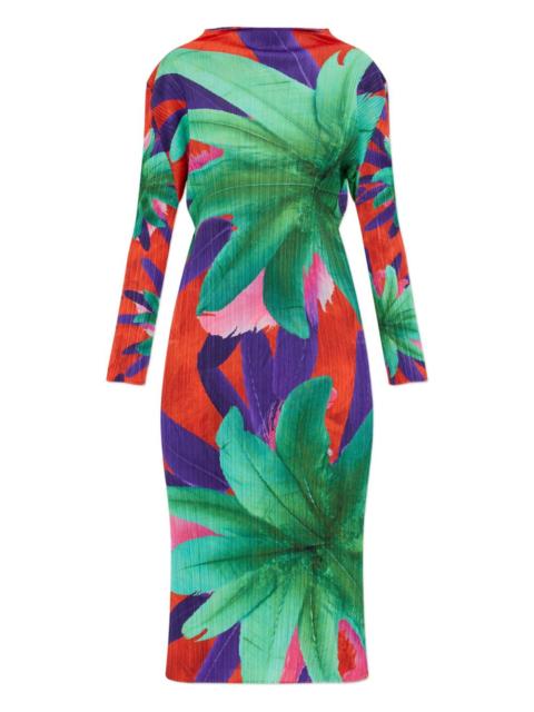 Pleats Please Issey Miyake Carnival floral-print pleated midi dress