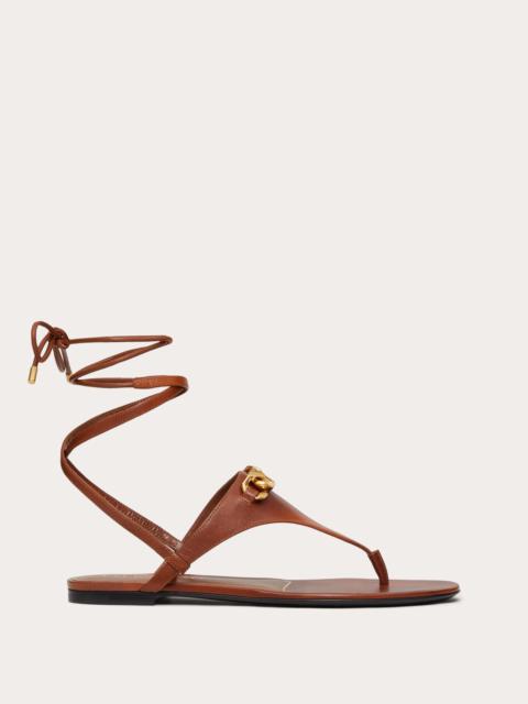 VLOGO CHAIN CALFSKIN FLAT THONG SANDALS