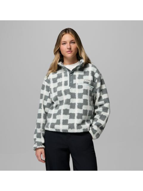 Columbia Women's Helvetia II Printed Cropped Half Snap Fleece Pullover
