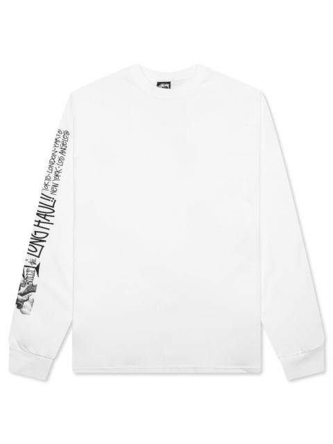Stüssy LONG HAUL L/S TEE - WHITE