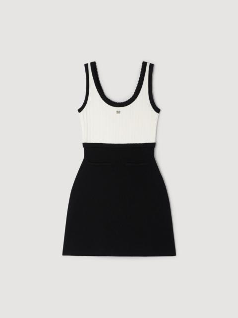 Sandro TWO-TONE KNIT MINI DRESS