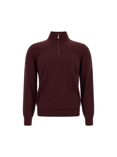 Brunello Cucinelli BRUNELLO CUCINELLI Cashmere Red Half-Zip Sweater New & Authe