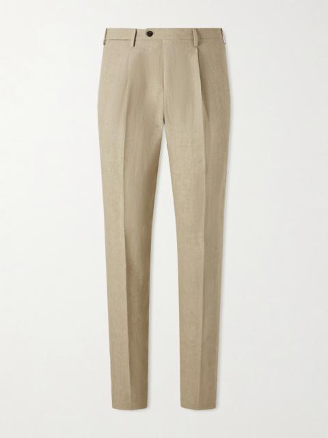 SLOWEAR Straight-Leg Pleated Linen Trousers