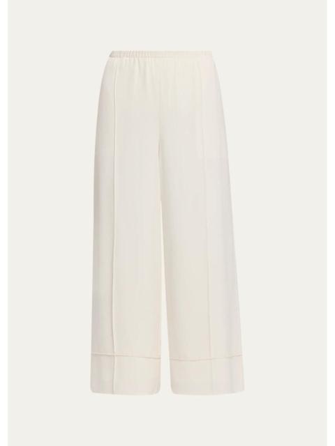 Theory Crop Pintuck Wide-Leg Pants