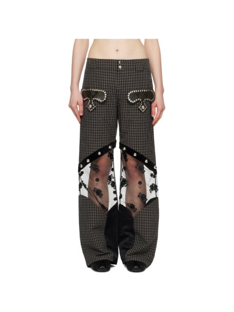 Chopova Lowena Navy & Beige Rusher Trousers