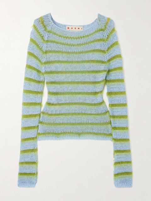 Marni Striped cotton and brushed mohair-blend sweater