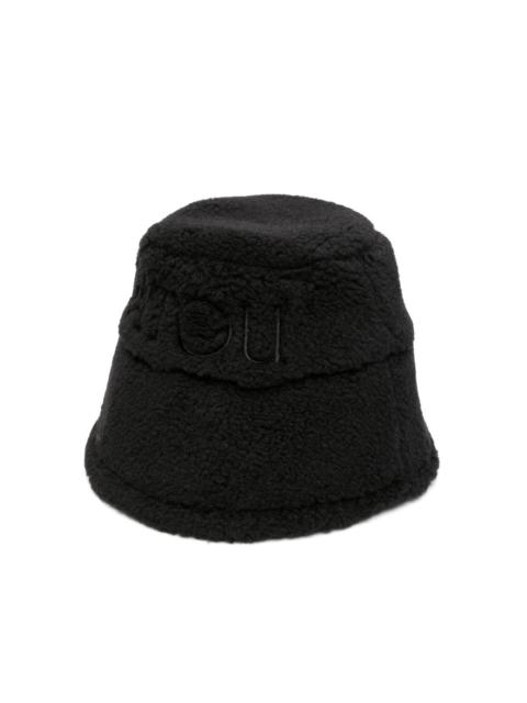 logo-embroidered fleece bucket hat