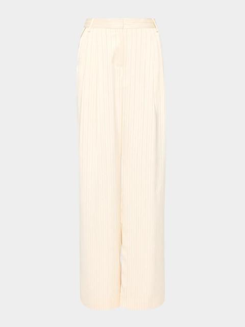 RAMY BROOK Jasmine Pinstriped Wide-Leg Trousers