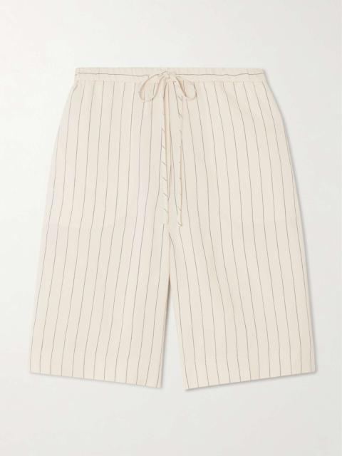 Pinstriped woven shorts