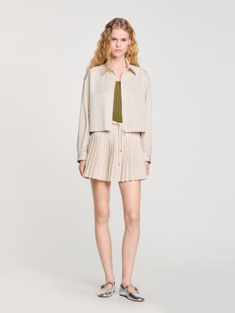 Sandro STRIPED RHINESTONE SHIRT