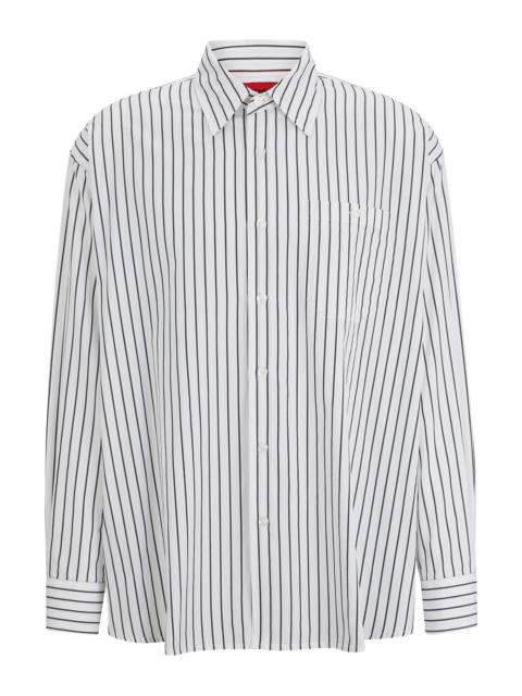 HUGO OVERSIZE-FIT SHIRT IN STRIPED COTTON POPLIN