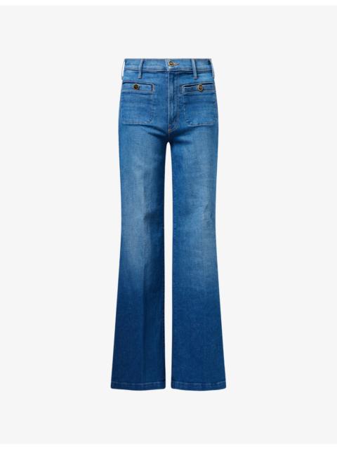 MOTHER Hustler Roller Sneak Wide-Leg Denim Jeans