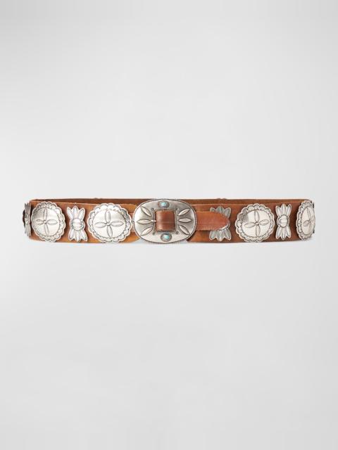 Ralph Lauren Casted Concho Leather Belt