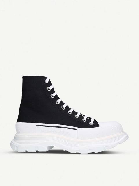 Alexander McQueen Men's Tread high-top canvas trainers