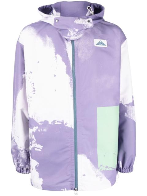 OAMC tie dye-print zip-up hooded jacket