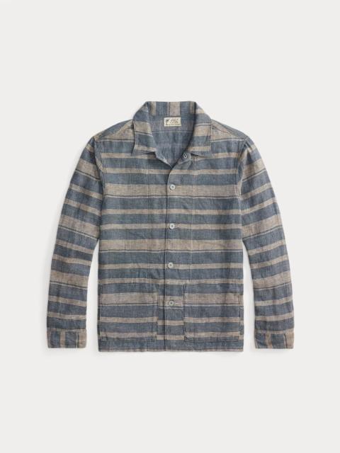 RRL by Ralph Lauren Indigo Striped Linen Overshirt