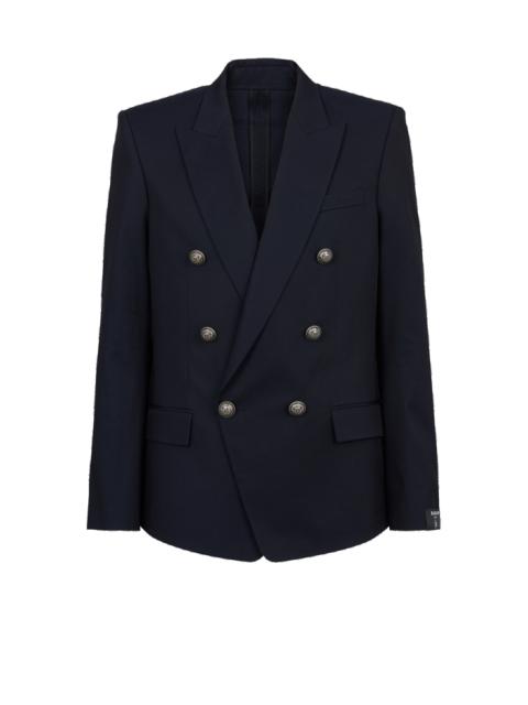 Balmain Cotton blazer with double-breasted silver-tone buttoned fastening
