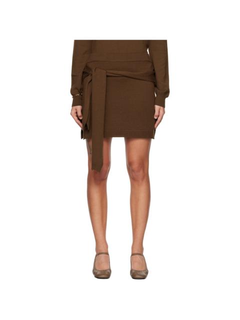 Lemaire Brown Trompe L'Oeil Miniskirt