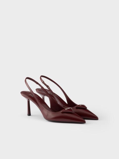 Prada Brushed leather slingback pumps