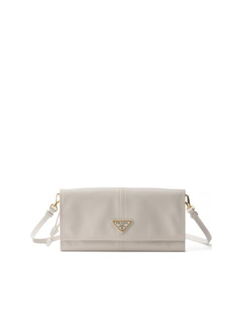 Prada leather wallet with shoulder strap