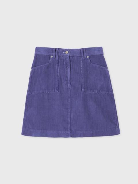 Paul Smith Women's Blue Cord High Waisted Mini Skirt