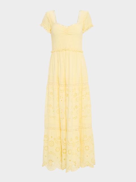 LoveShackFancy Bisolet Embroidered Maxi Dress