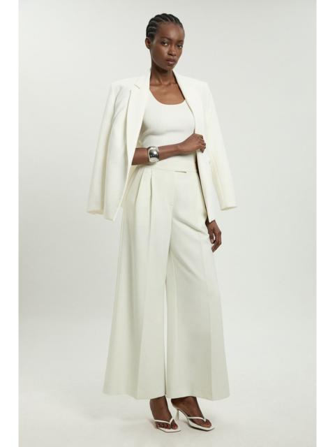 KAREN MILLEN Compact Viscose Tailored Wide Leg Trouser