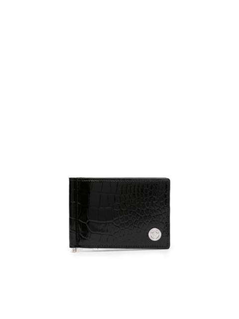 Medusa-plaque leather bi-fold wallet