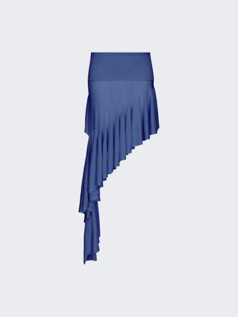 Alaïa Pointed Knit Skirt Blue Denim