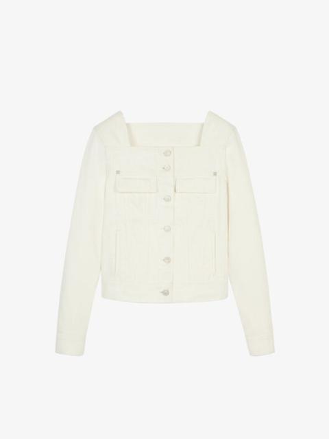 Givenchy SHORT SLIM FIT JACKET IN DENIM WITH SQUARE NECKLINE