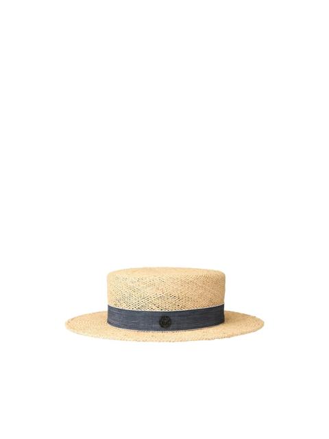 MAISON MICHEL Kiki emblem ribbon hat