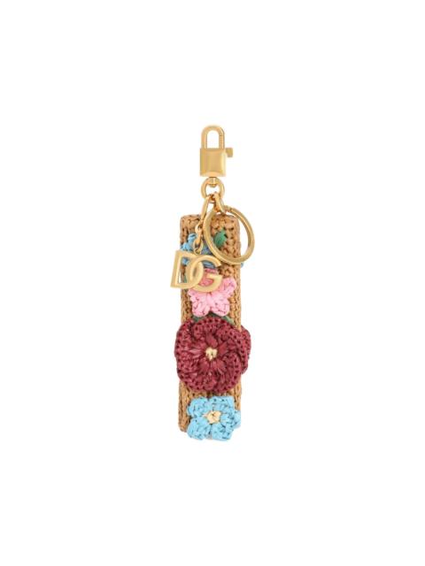 Dolce & Gabbana crochet raffia keychain