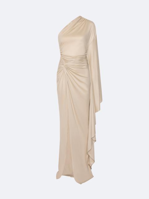 LAPOINTE Coated Jersey One Shoulder Gown