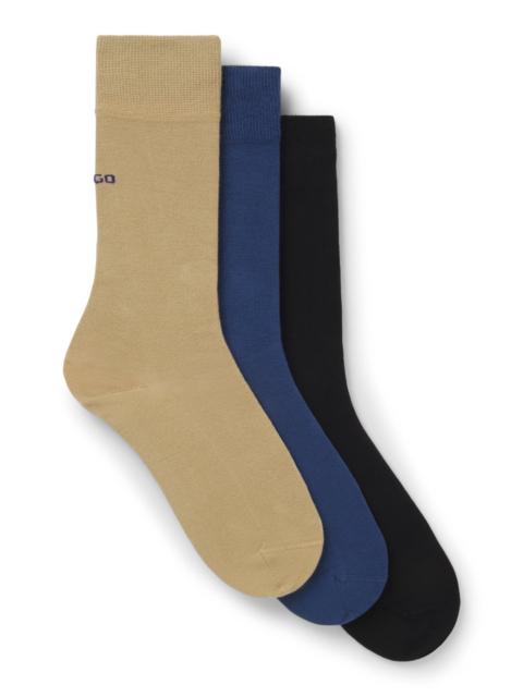 HUGO THREE-PACK OF REGULAR-LENGTH SOCKS WITH LOGO DETAILS