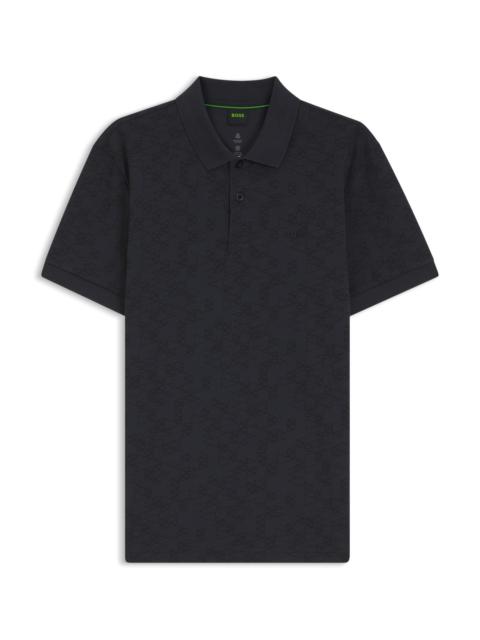 BOSS COTTON-PIQUÉ POLO SHIRT WITH ALL-OVER PRINT