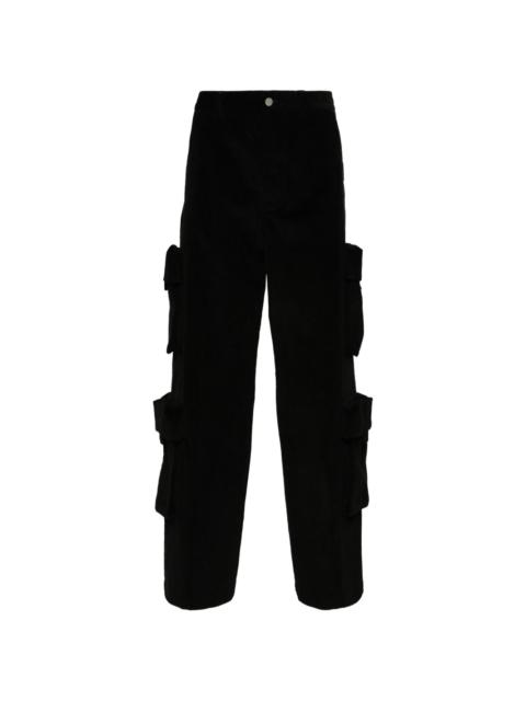 mid-rise corduroy cargo trousers