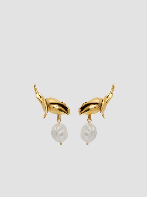 Erdem SMALL FLOWER BUD EARRING WITH PEARL