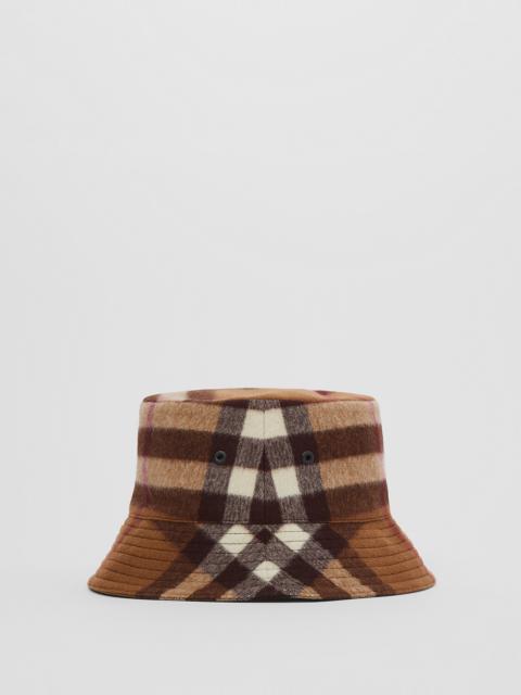 Burberry Exaggerated Check Wool Bucket Hat